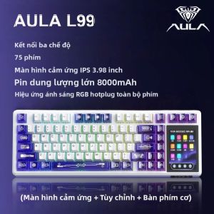 Bàn Phím Cơ Màn Hình Thông Minh AULA L99 87 Phím Bluetooth Không Dây Ba Chế Độ Chơi Game Ban Đêm Tương Thích Với Laptop Sử Dụng Công Nghệ Raindrop Switch 8000mAh