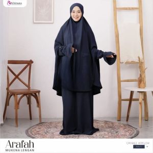Mukena Khimara Mukena Arafah Mukena Umroh Berlengan Bersaku Menutup Dagu Bahan Crincle Airflow Adem