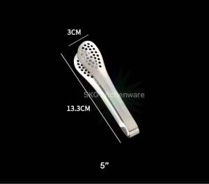Stainless Steel Kitchen Food Clip Serving Food Tong Cooking Clamp BBQ Bread Gripper Tong Heat Resistant Hollow-Out Gadgets