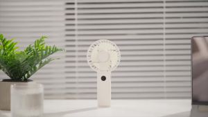 Quạt Cầm Tay Mini USB Di Động Với Pin Sạc 3600mAh Điều Khiển Tốc Độ Không Cấp Độ Và Đèn Ngủ - Quạt Làm Mát Cá Nhân