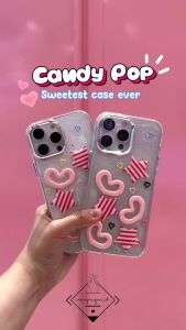 Candy Pop Case For IP (7 - 16) 7 PLUS X XS XR 11 12 13 14 15 16 PRO MAX Casing Lucu Silver Holo Casing