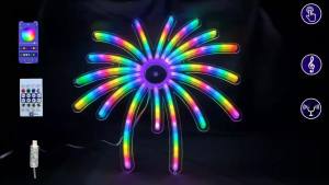 RGB Fireworks Neon Sign LED Light USB Powered Colorful Night Lamp Wall Decor for Bedroom Living Room Party Holiday Xmas Gift
