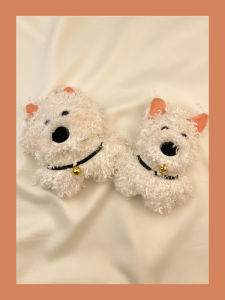 Cute Cartoon West Highland Terrier Plush Wireless Bluetooth Earphone Case AirPods pro Protective Cover for AirPods 3rd Gen
