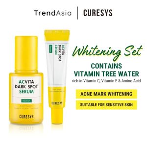 CURESYS Acvita Dark Spot Serum (40ml) and Cream Set Vitamin C Whitening Soothing Acne Scar (30ml) TrendAsia