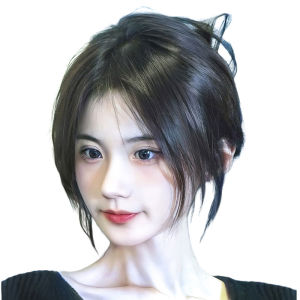 Natural Lightweight Womens Bangs Hairpiece Seamless Real Human Hair Full French Style Covering Fake Front Hair Piece
