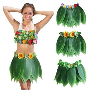 QIANHUAHOU Leaves Hawaiian Green Leaf Skirt Stage Show Bonfire Party Prom Fancy Dress Party Decoration Hawaii Party Supplies Boho Beach Holiday Costumes