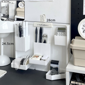 Multi-Functional Magnetic Absorption Stationery Storage Box Foldable Detachable Multi-Layer Pen Holder Desk Organizer