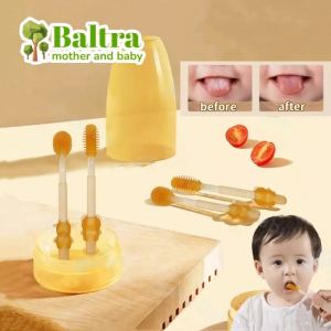 Baltra Baby Toothbrush Oral Cleaner Set: Soft Silica Gel Newborn Teeth Tongue Cleaning Brush