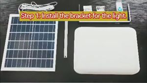 Square Solar Ceiling Light LED solar light indoor light Solar Light outdoor waterproof With Remote