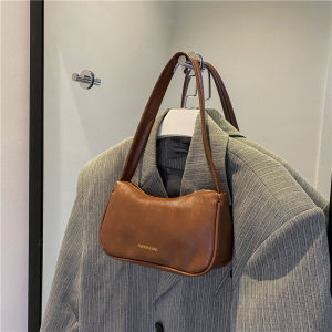 Retro Underarm Bag for Women Small Size Commuter Shoulder Bag High Quality Texture PU Material Zipper Closure Casual Style