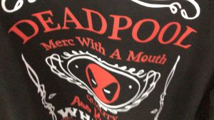 Kaos Deadpool Merch With A Mouth Tshirt Bahan 100% Cotton