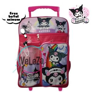 Tas Troli Anak Perempuan TK SD Motif Karakter Free Botol Minum Tas Koper Anak Perempuan Tas Sekolah Anak Bisa COD Tas Troli