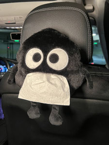 Cute Cartoon Car-Use Tissue Box Plush Female Mini Coal Ball Ornament Automobile Tissue Box High-Grade Feeling