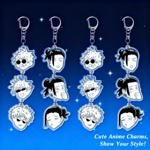 Bandai | Jujutsu Kaisen Yuji Itadori Acrylic Keychain Anime Merch In Stock Layer Three Piece Set