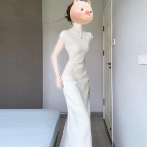 HUIFUXUAN | French Style Cap Sleeve Waist Cinching Dress 2026 New