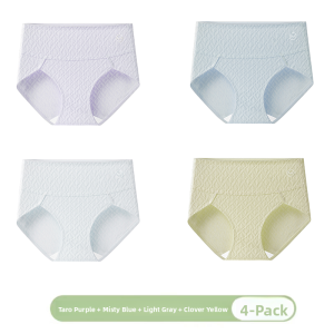 MiiOW | High Waist Pure Cotton Womens Underwear Anti-Bacterial Seamless Large Size Triangle Panties Comfortable Breathable Daily Wear