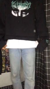 Sweater Hoodie Crop Cowok Hitam Terlaris Punishment Jaket Hodie Crop Pria Wanita Keren Aesthetic