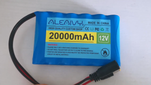 Aleaivy 12V 20000mah Battery Rechargeable Lithium Ion Battery Portable Super Pack  Cam + Charger