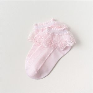 1Pairs Cotton Lace Ruffle Princess Mesh Breathable Socks Children Ankle Short Sock White Pink Blue Baby Girls Kids Toddler