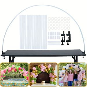 1set Deluxe Adjustable Semicircle Balloon Arch Kit - 2M Plastic Frame Easy-Setup Home Outdoor Wedding Birthday Party Decoration