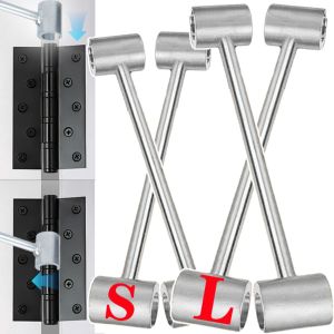 ประแจซ่อมช่องว่างบานพับแบบสองหัว 1-2 ชิ้น เครื่องมือประหยัดแรงสำหรับน็อตกลม ประแจประตู อุปกรณ์ฮาร์ดแวร์สำหรับงานบ้าน ชุดติดตั้งน็อต DIY