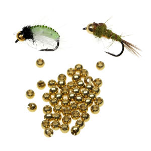 100PCS Brass Beads Head for Nymph Streamer Bugs Fly Fishing Tying Materials 2.4mm 2.8mm 3.3mm 3.8mm