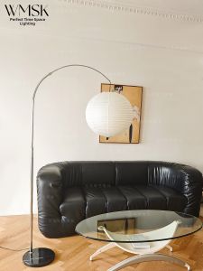 WIMIW | Noguchi Style Rustic Round Paper Floor Lamp