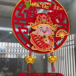 Dải treo thần tài lắc đầu gọi tài lộc đồ trang trí tết thần tài treo cửa may mắn tết 2025 tặng kèm móc treo