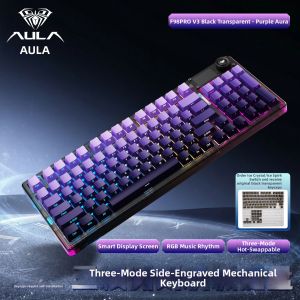 AULA | Sideways Engraved Transparent Gaming Office FPS Mechanical Keyboard