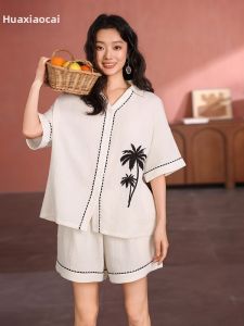 Summer Cotton Double Gauze Light Loose Womens Sleepwear White