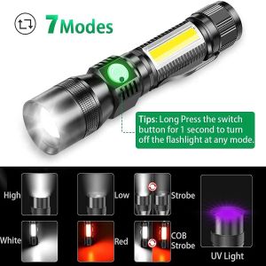 ESMARTER | Đèn Pin LED UV Có Thể Sạc Lại Bằng USB Đèn Pin Tia Cực Tím Để Phát Hiện Vết Nước Tiểu Của Thú Cưng Cắm Trại Chống Nước Ánh Sáng Mạnh Ánh Sáng Đen