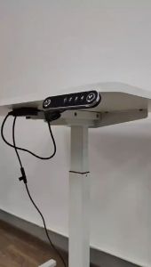 Electric Lifting Desk Up-down Standing Moving PC Desk White Study Reading Home Office Desk