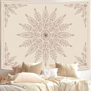 Bohemian Mandala Wall Tapestry Sunflower Floral Backdrop Polyester Wall Hanging Aesthetic Bedroom Dorm Living Room Home Decor