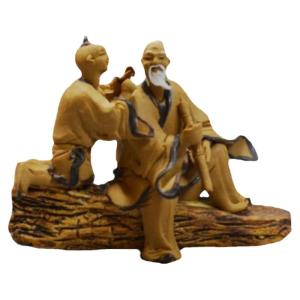 Ancient Chinese Figure Chess Playing Ceramic Ornament Huo Tou Musical Instrument Decoration Living Room Decor Artistic Style