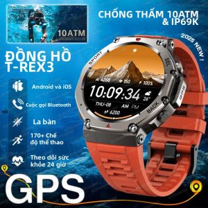 Đồng Hồ Thông Minh Quân Sự T-Rex 3 GPS Màn Hình AMOLED Chống Nước 5ATM 170+ Chế Độ Thể Thao Tích Hợp 6 Tần Số Vệ Tinh Thiết Bị Theo Dõi Thể Dục Dành Cho Nam