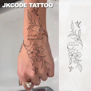 Waterproof Semi-permanent TattoosCUTE Design Leafs Flowers Birds Temporary TattoosLasts 1-2 Weeks Tattoos For Woman