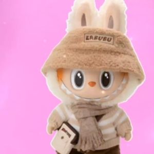 Pakaian Kaos atasan anak usia 1-12 tahun begambar Labubu Syal Lengan panjang bahan Babyterry