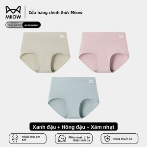 Quần lót MiiOW cho nữ vải cotton kháng khuẩn cạp cao kiểu dáng tam giác màu đỏ