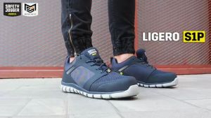 Safety Jogger LIGERO S1P รูปแบบรองเท้าเซฟตี้หุ้มส้น 22cm พื้นฐาน 245 ชั่วโมง สายสุนันทร์ ไม่ผสมโลหะ เบาพิเศษ ESD