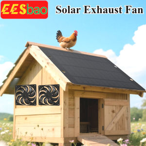 15W-25W 6-inch Automatic Solar Ventilation Fan System Automatic Switch Is Suitable for Chicken House/greenhouse/RV/kennel EESBAO