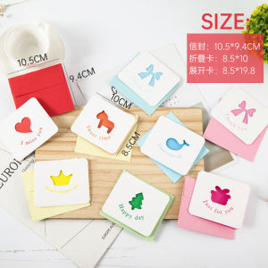 Creative Hollow Out Small Thank You Card with Envelope for Birthday Fresh Flower Blessing Message Card Rose Bouquet DIY