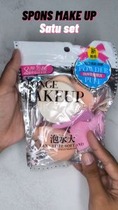 Spons Make Up 1 Set Murah Beauty Blender & Pembersih Wajah Lembut