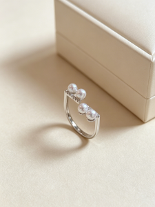 YISHU | Note Design Adjustable Freshwater Pearl Ring