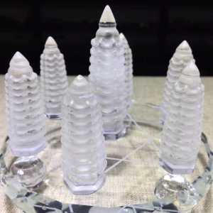 สินค้าสำหรับตกแต่งหอคอย Wenchang บริสุทธิ์คริสตัลสีขาวธรรมชาติเก้าชั้นเจ็ดดาวช่วยในการศึกษาอาชีพกำจัดภัยพิบัติแก้ไขปัญหานำมาซึ่งความโชคดีและมั่นใจในความปลอดภัยขนาด: 42*15มม. บนทุกด้าน57.5*16.5มม. ในหน่วยเมตร