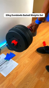 Trendwave Barbell Set 10-40kg Dumbell Bumper Rubber Coated + 40CM Foam Connector Gym Home Fitness Deadlift Set Combination Barbell Weight Training Equipment barbells dumbbells