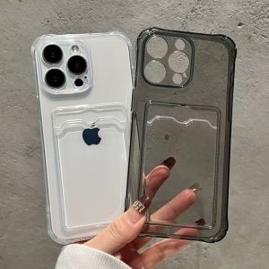 Luxury Soft Card Bag Clear Phone Case For iPhone 16 15 14 13 12 11 Pro Max Mini X XS Max XR 7 8 Plus SE Transparent Bumper Cover