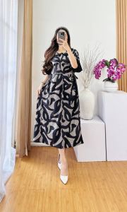 CHIBI DRES DASTER IBU MUDA KEKINIAN DRESS MOTIF DRES MURAH
