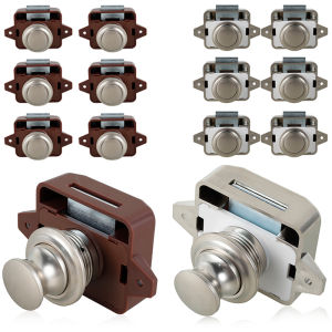 5/10Pcs Push Locks Button Latch Camper Car RV Caravan Boat Drawer Cabinet Door Catch Keyless Cupboard Locks Furniture