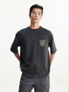 Jack Jones | Short Sleeve Letter Embroidered Tunic Casual Round Neck Loose T-shirt