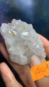 Cụm đá Thạch Anh pha lê Lemurian tán sắc tinh thể trong suốt lấp lánh thông đèn thiên nhiên năng lượng cao mã 404